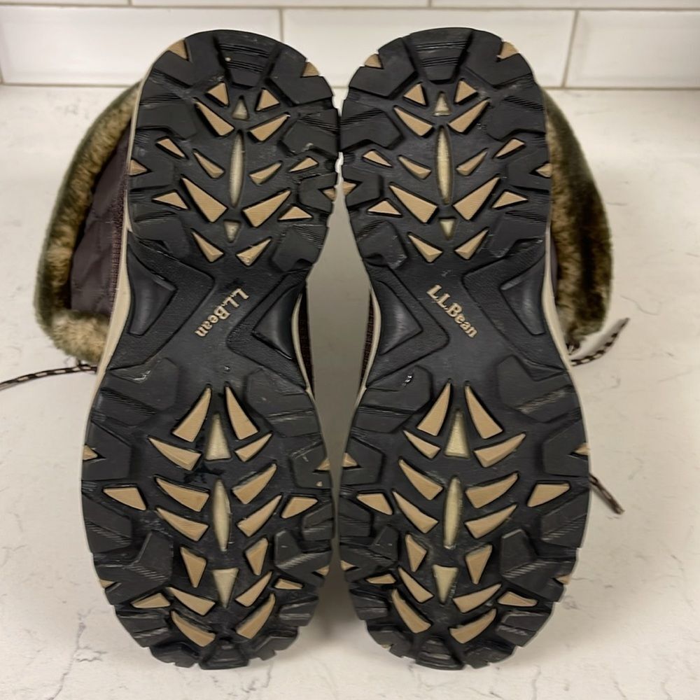 L. L. Bean Faux Fur Winter Snow Bootss Size 8.5 Brown - Picture 12 of 16
